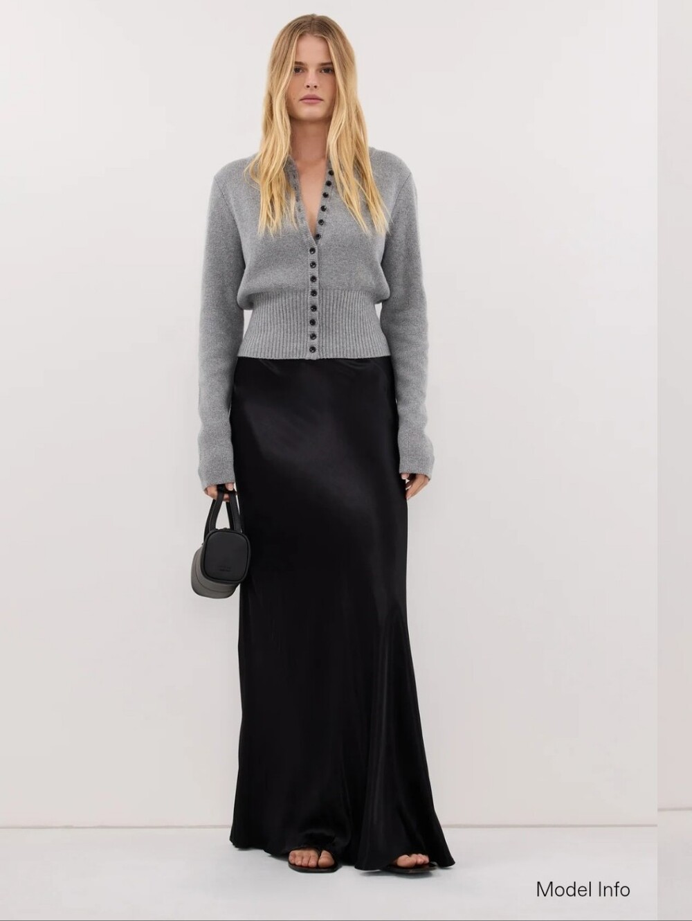 Dissh Charli Black Satin Maxi Skirt Size 4
